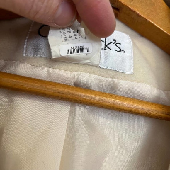 CHADWICKS Off-White Ivory Long 3 button Jacket S - Picture 6 of 9